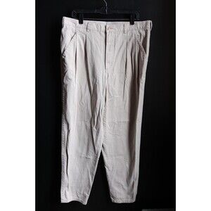 Vintage Patagonia Men's Pants 38 Dress Pleated Khaki Tan Cotton Tapered